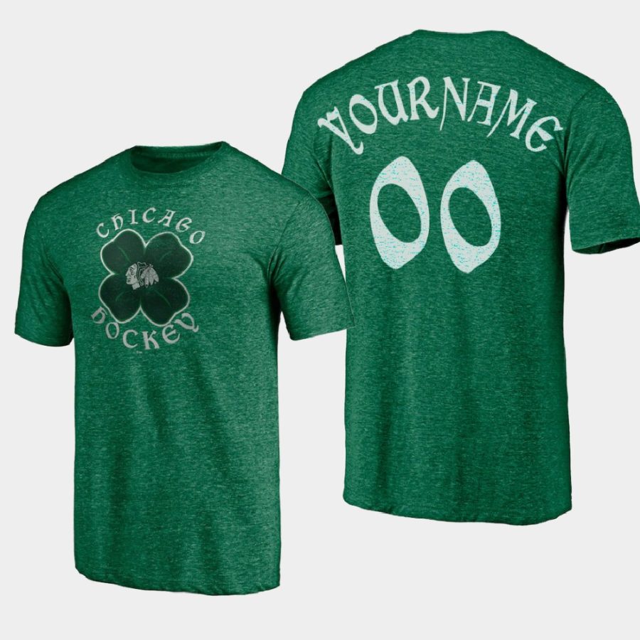 blackhawks custom kelly green st. patricks day celtic t shirt