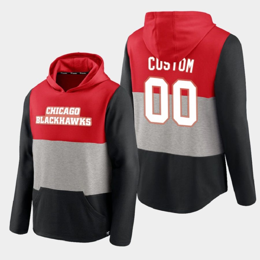 blackhawks custom red prep colorblock hoodie