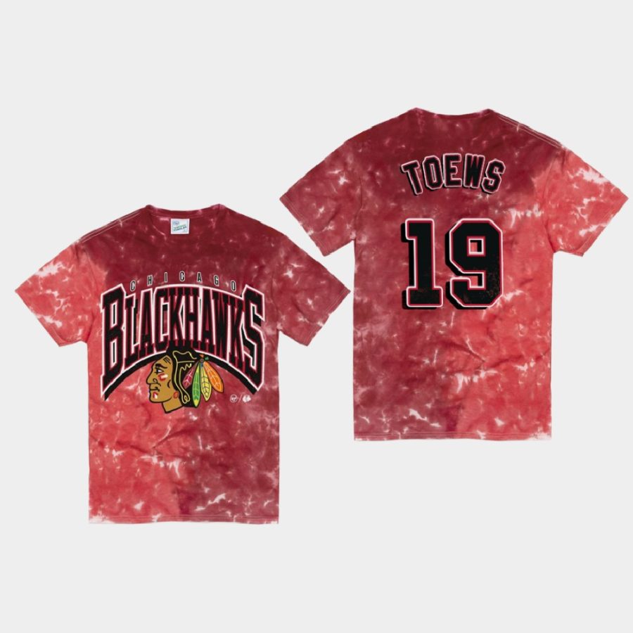 blackhawks jonathan toews red vintage tubular retro tie dye t shirt