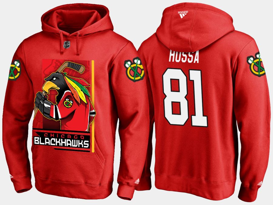 blackhawks marian hossa cartoon team color red hoodie