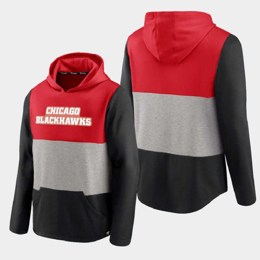 blackhawks red prep colorblock hoodie