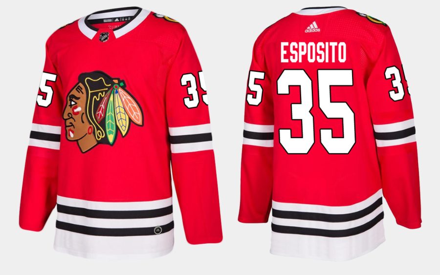 blackhawks retired tony esposito home red jersey