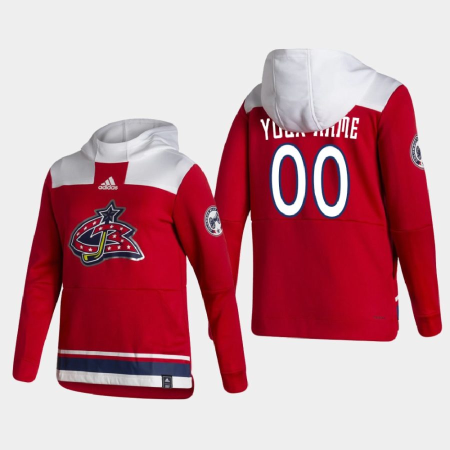 blue jackets custom red 2021 reverse retro authentic pullover hoodie