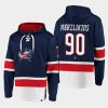 blue jackets elvis merzlikins navy dasher player lace up hoodie