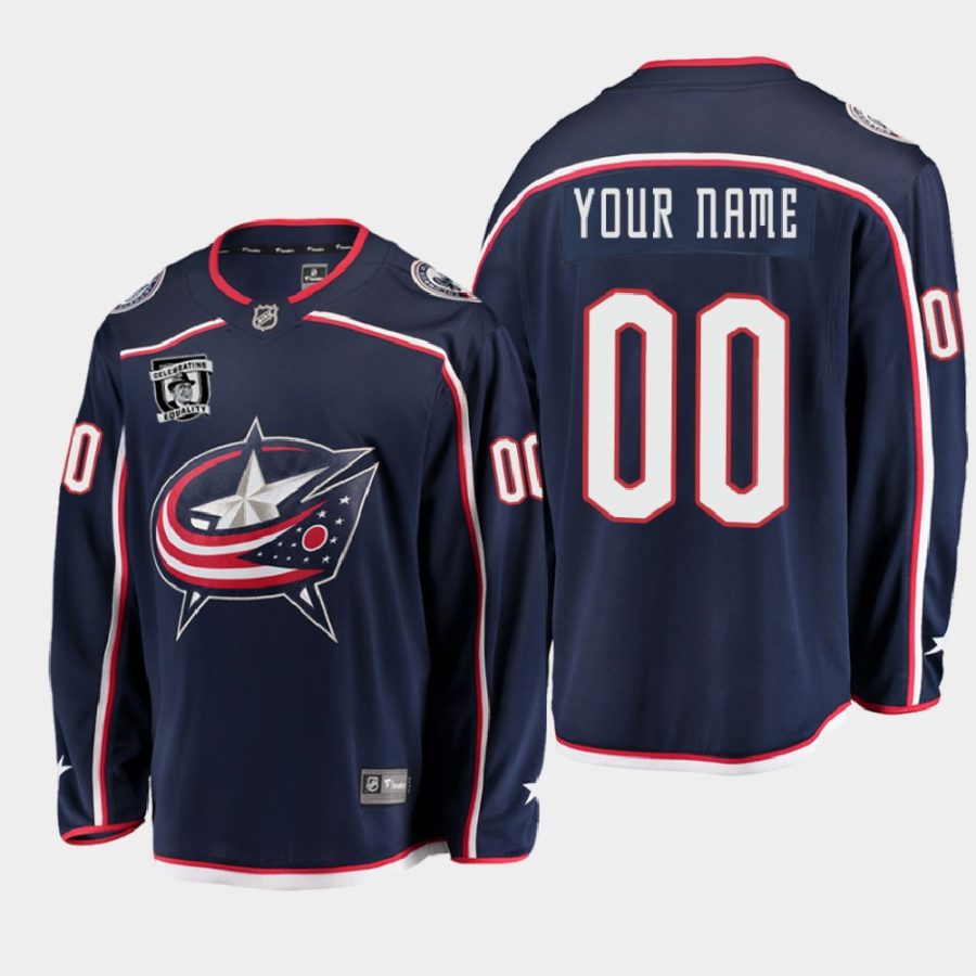 blue jackets navy honor willie oree celebrate equality jersey