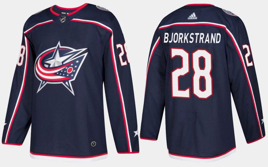 blue jackets oliver bjorkstrand home navy jersey