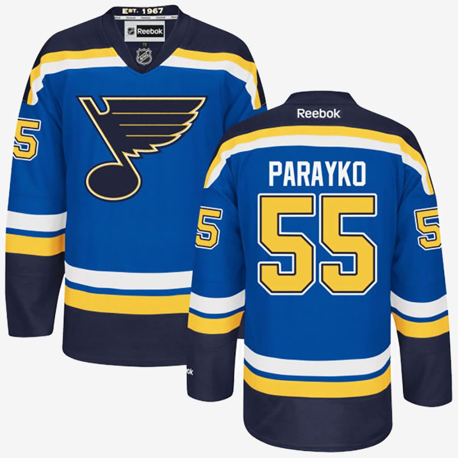 blues 55 colton parayko navy blue home jersey