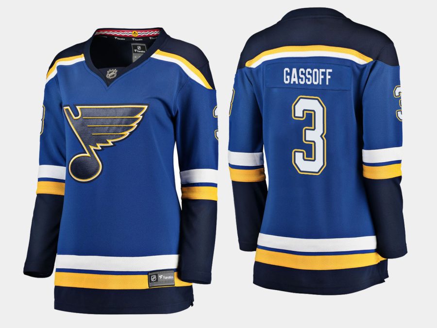 blues bob gassoff home breakaway player jersey