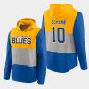 blues brayden schenn gold prep colorblock hoodie