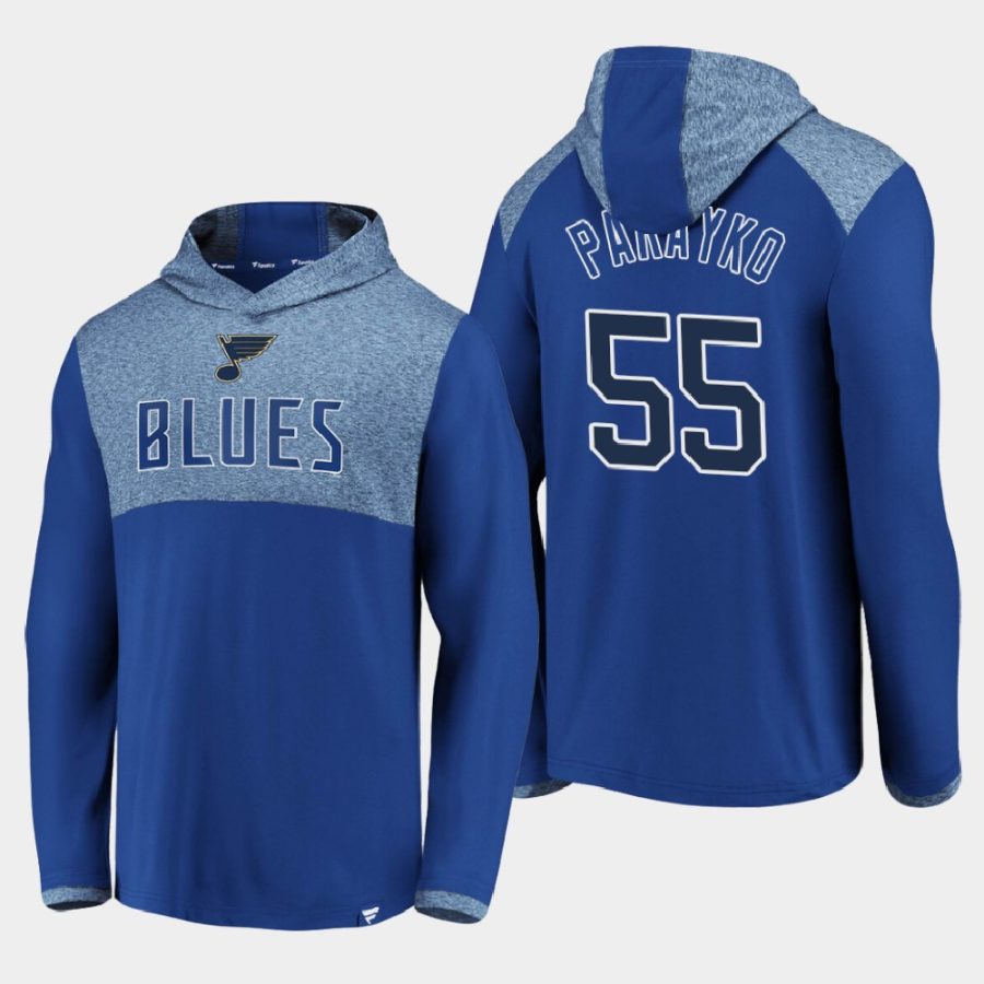 blues colton parayko blue iconic marbled clutch pullover hoodie