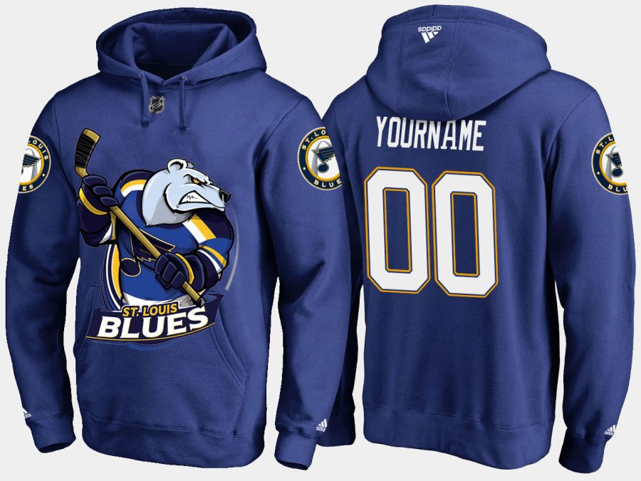 blues custom cartoon team color blue hoodie