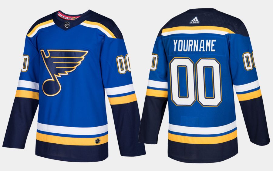 blues custom home blue jersey