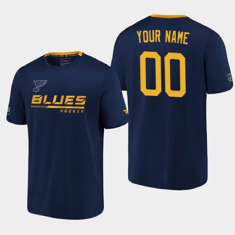 blues custom navy 2020 21 locker room performance authentic pro t shirt