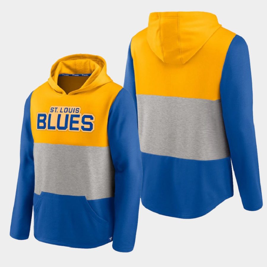 blues gold prep colorblock hoodie