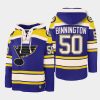 blues jordan binnington blue vintage superior lacer hoodie