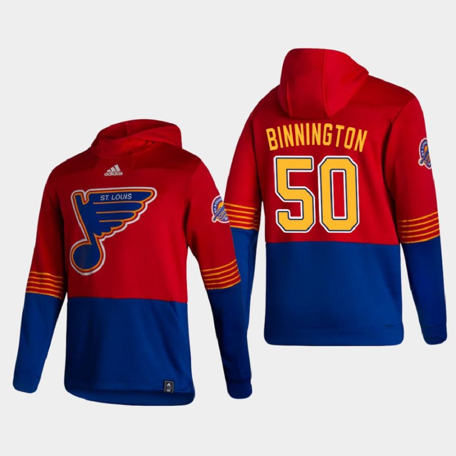 blues jordan binnington red 2021 reverse retro authentic pullover hoodie