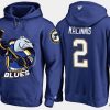 blues retiredal macinnis cartoon team color blue hoodie