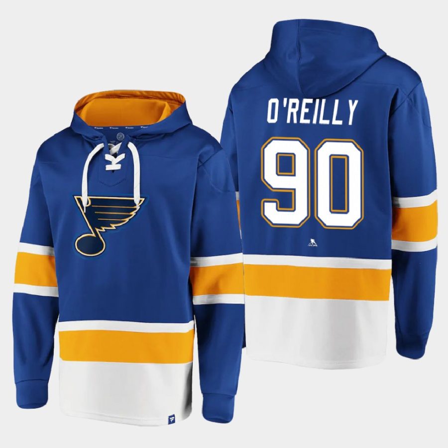 blues ryan oreilly blue dasher player lace up hoodie