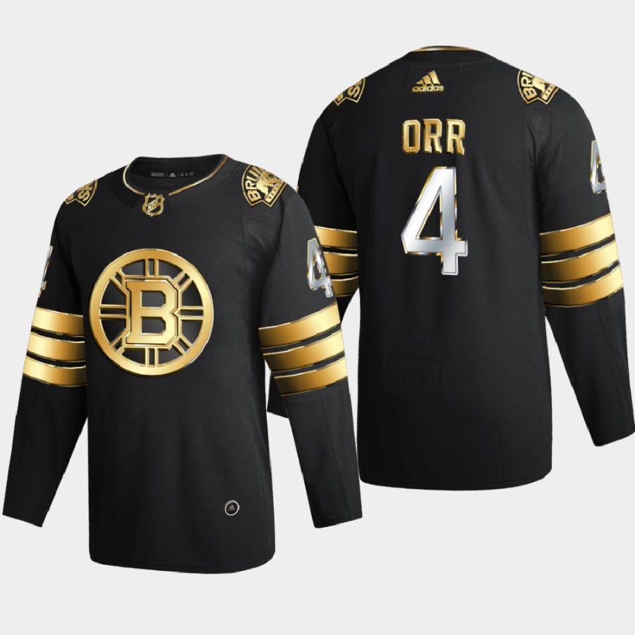 bobby orr bruins black retired authentic golden limited edition jersey