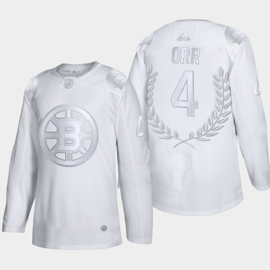 bobby orr bruins white award hall of famers jersey