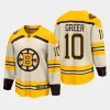 boston bruins a.j. greer 100th anniversary 2023 24 premier breakaway player jersey cream