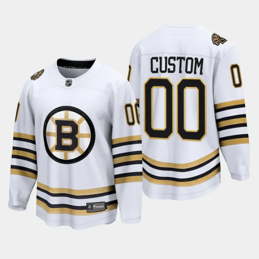 boston bruins custom 100th anniversary 2023 24 premier breakaway player jersey white