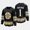 boston bruins jeremy swayman 100th anniversary 2023 24 premier jersey black