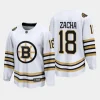 boston bruins pavel zacha 100th anniversary 2023 24 premier breakaway player jersey white