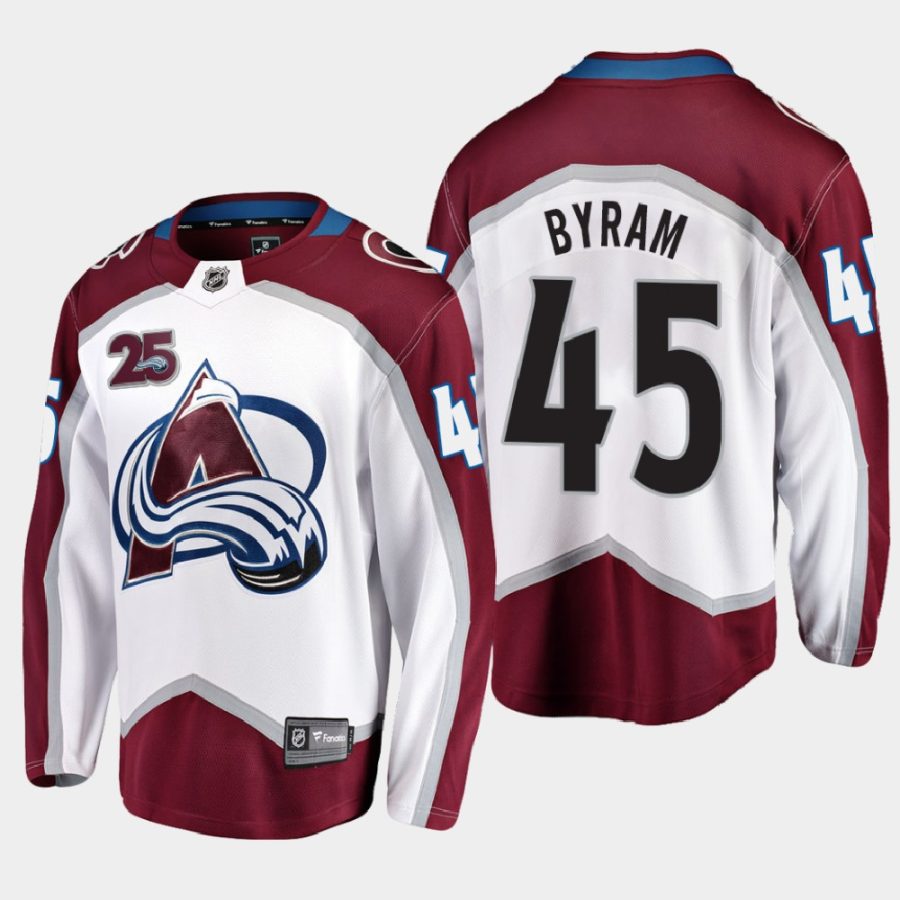 bowen byram avalanche white 2019 25th anniversary away jersey