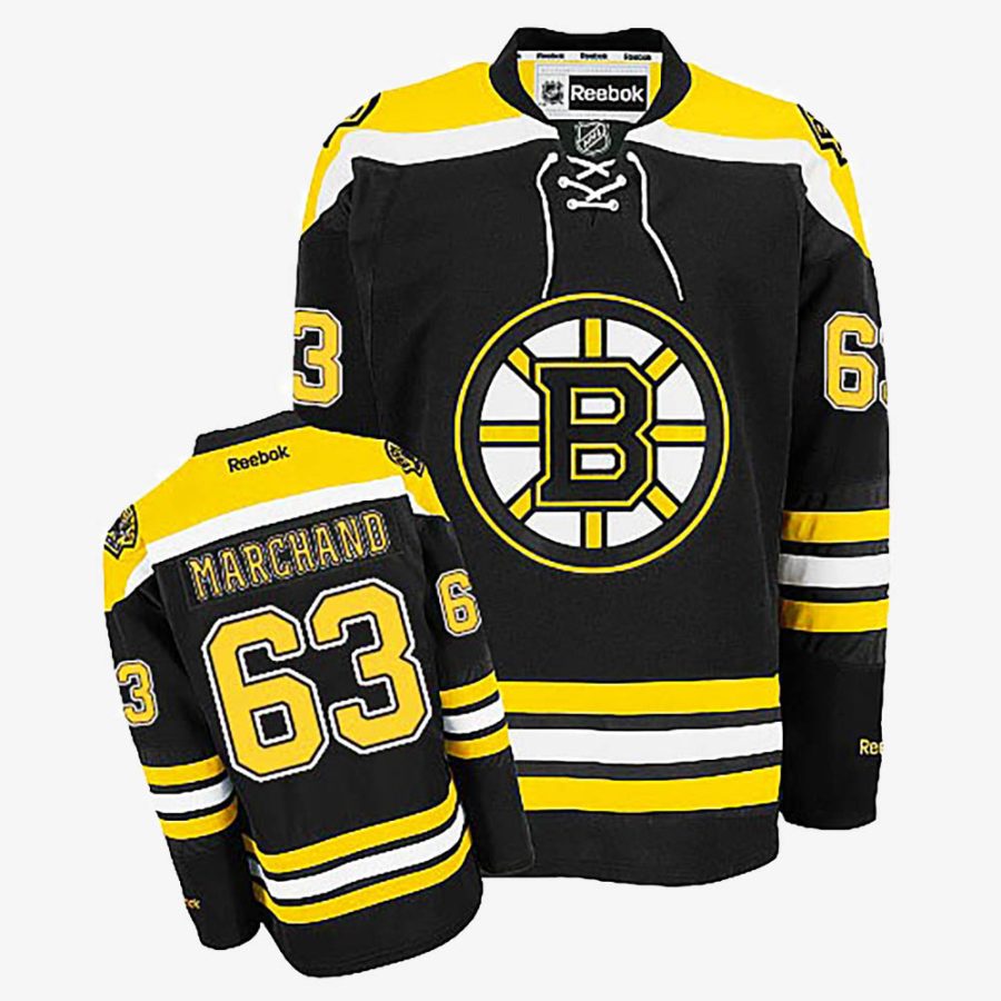 brad marchand black youth home jersey