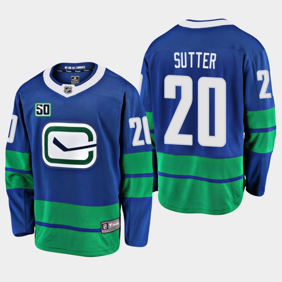 brandon sutter canucks blue 50th anniversary alternate jersey