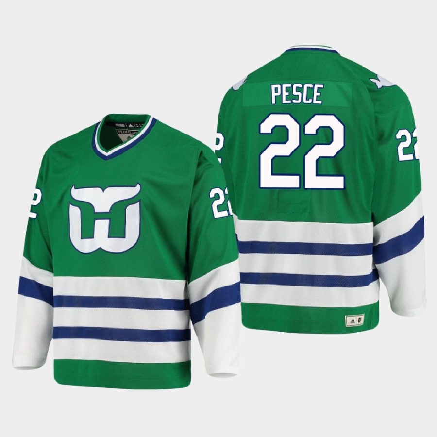 brett pesce hartford whalers green heritage authentic jersey