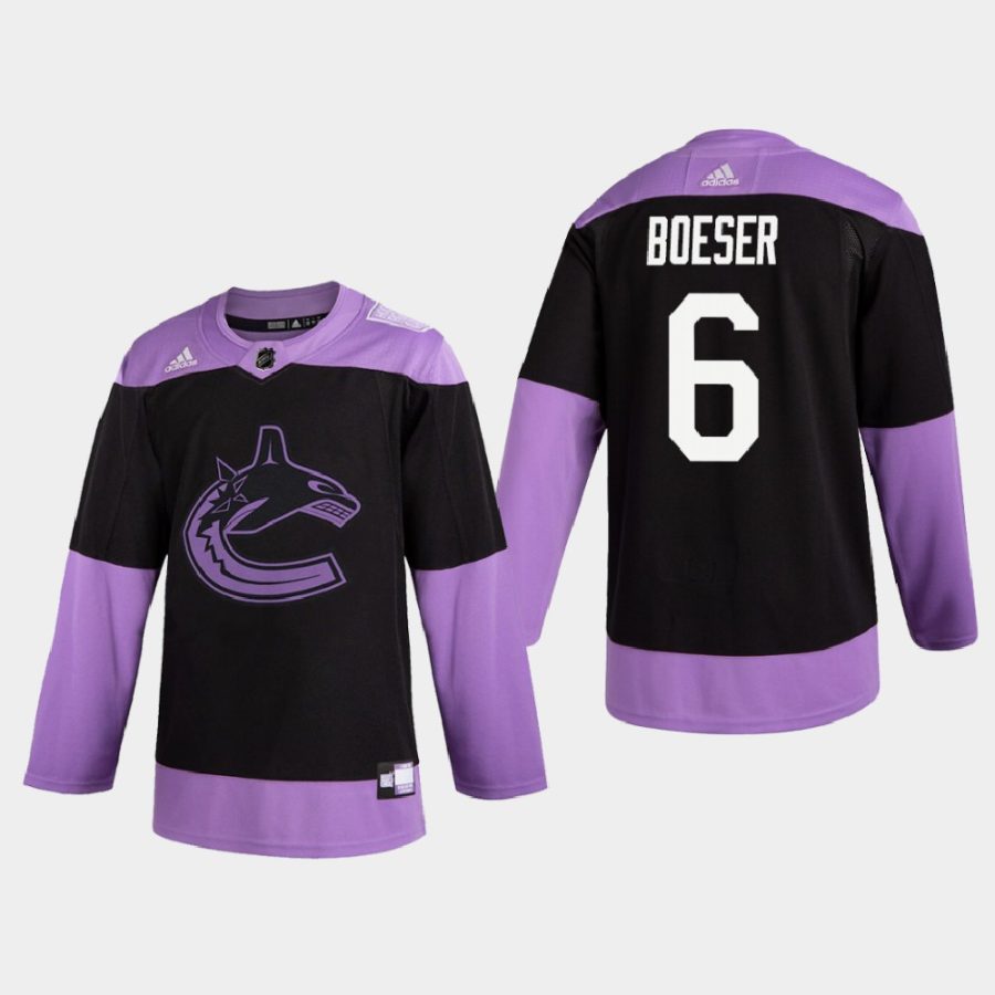 brock boeser canucks black 2020 hockey fights cancer practice jersey