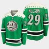 brock nelson islanders green 2021 st. patricks day jersey