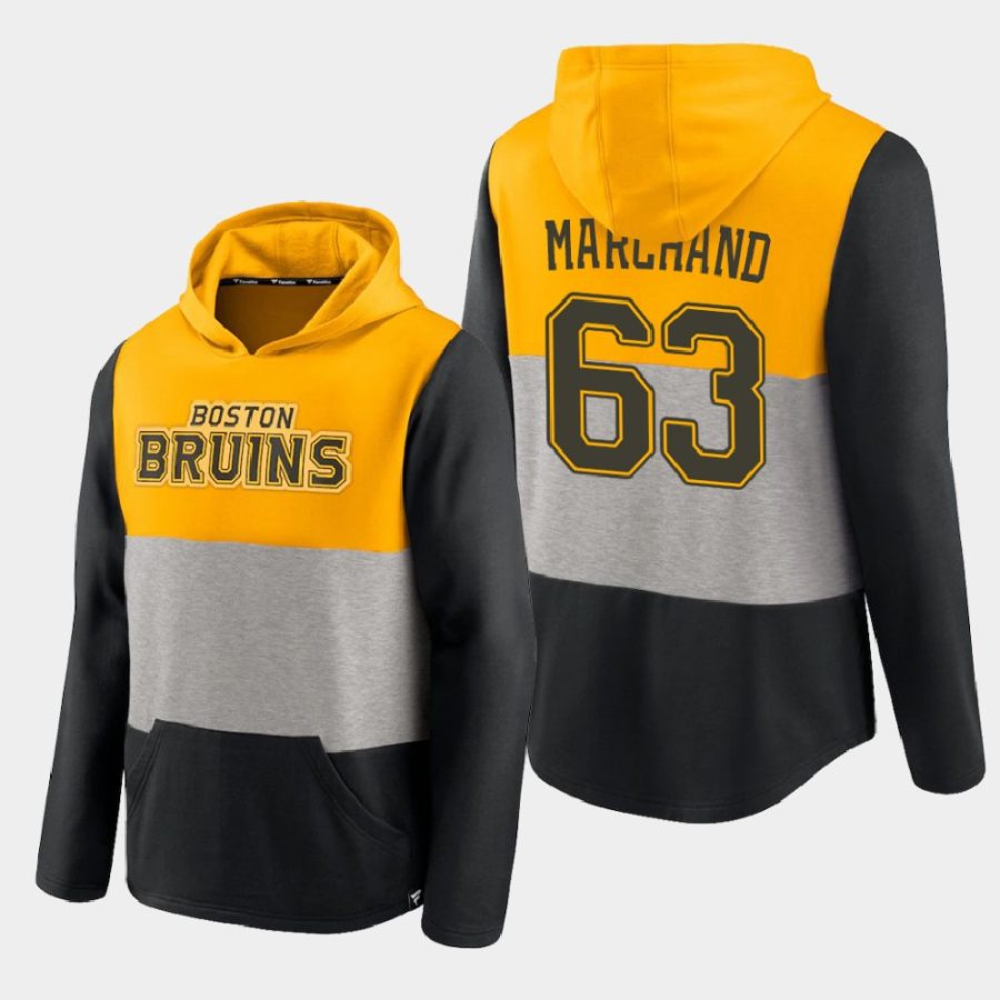 bruins brad marchand gold prep colorblock hoodie