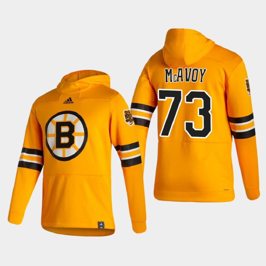 bruins charlie mcavoy gold 2021 reverse retro authentic pullover hoodie