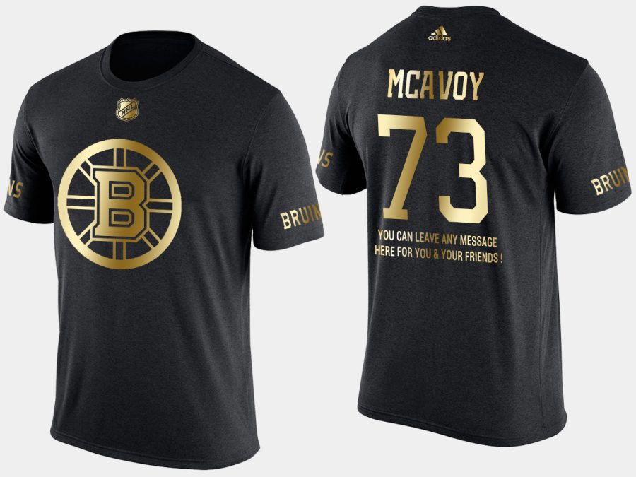 bruins charlie mcavoy gold limited black t shirt