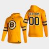 bruins custom gold 2021 reverse retro authentic pullover hoodie