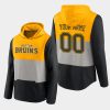 bruins custom gold prep colorblock hoodie