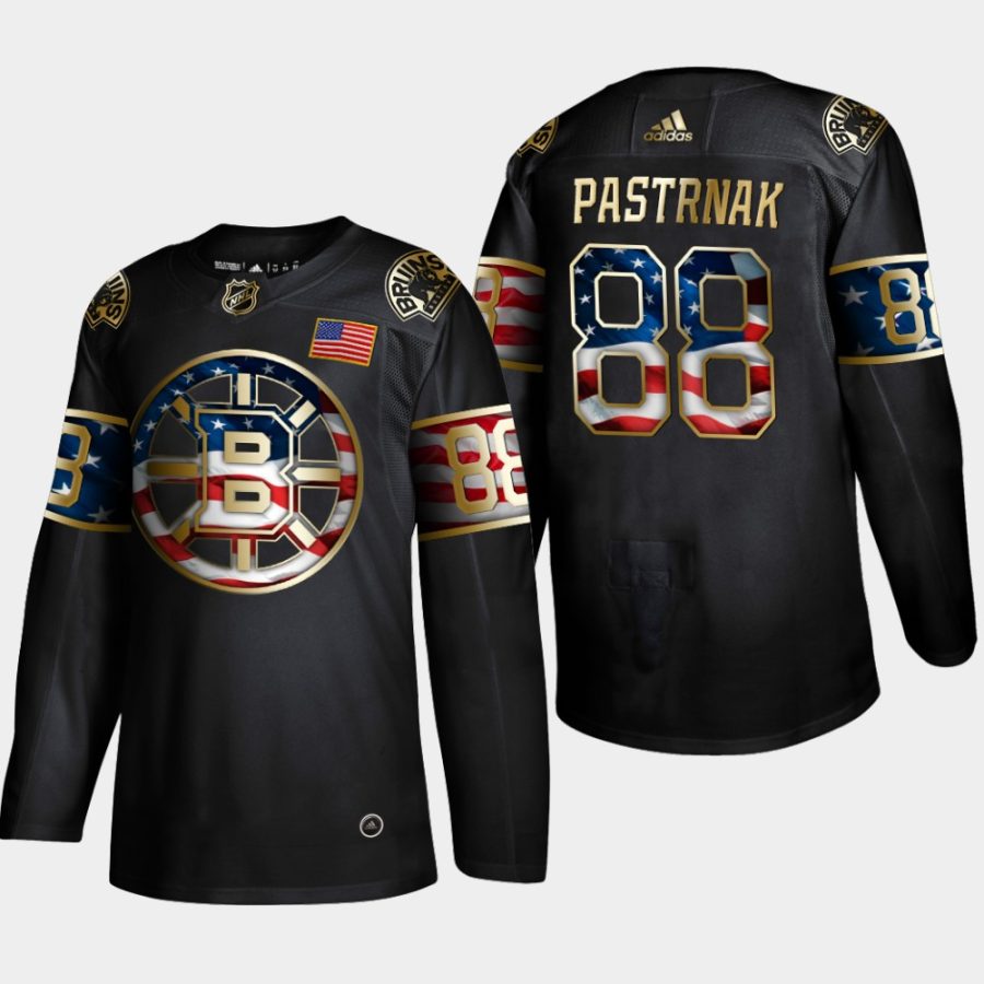 bruins david pastrnak black independence day golden edition adidas jersey