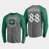 bruins david pastrnak gray st. patricks day celtic long sleeve raglan t shirt