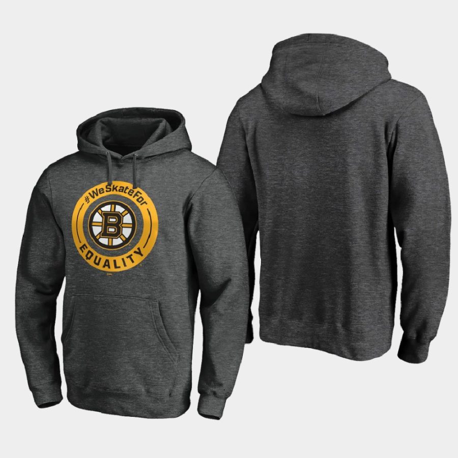 bruins heather gray 2020 we skate for equality black lives matter hoodie