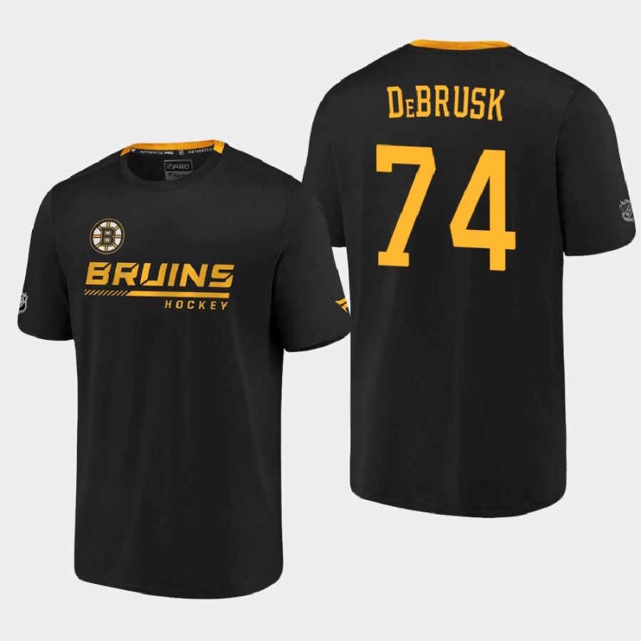 bruins jake debrusk black 2020 21 locker room performance authentic pro t shirt