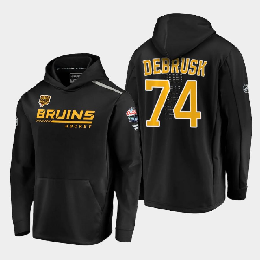 bruins jake debrusk black 2021 lake tahoe outdoor games locker room hoodie