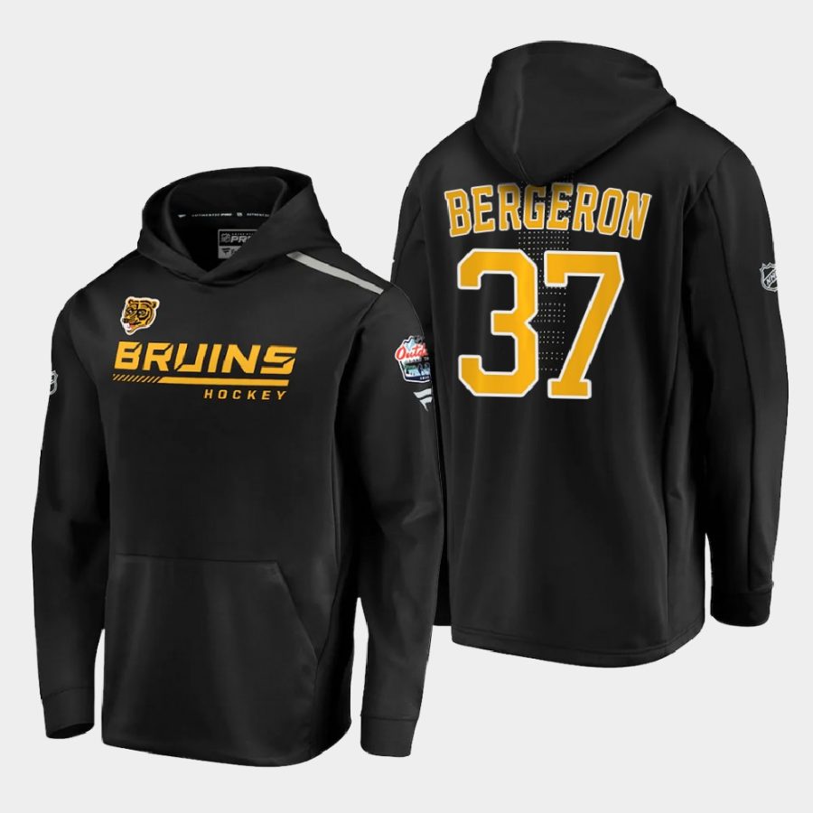 bruins patrice bergeron black 2021 lake tahoe outdoor games locker room hoodie