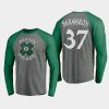 bruins patrice bergeron gray st. patricks day celtic long sleeve raglan t shirt