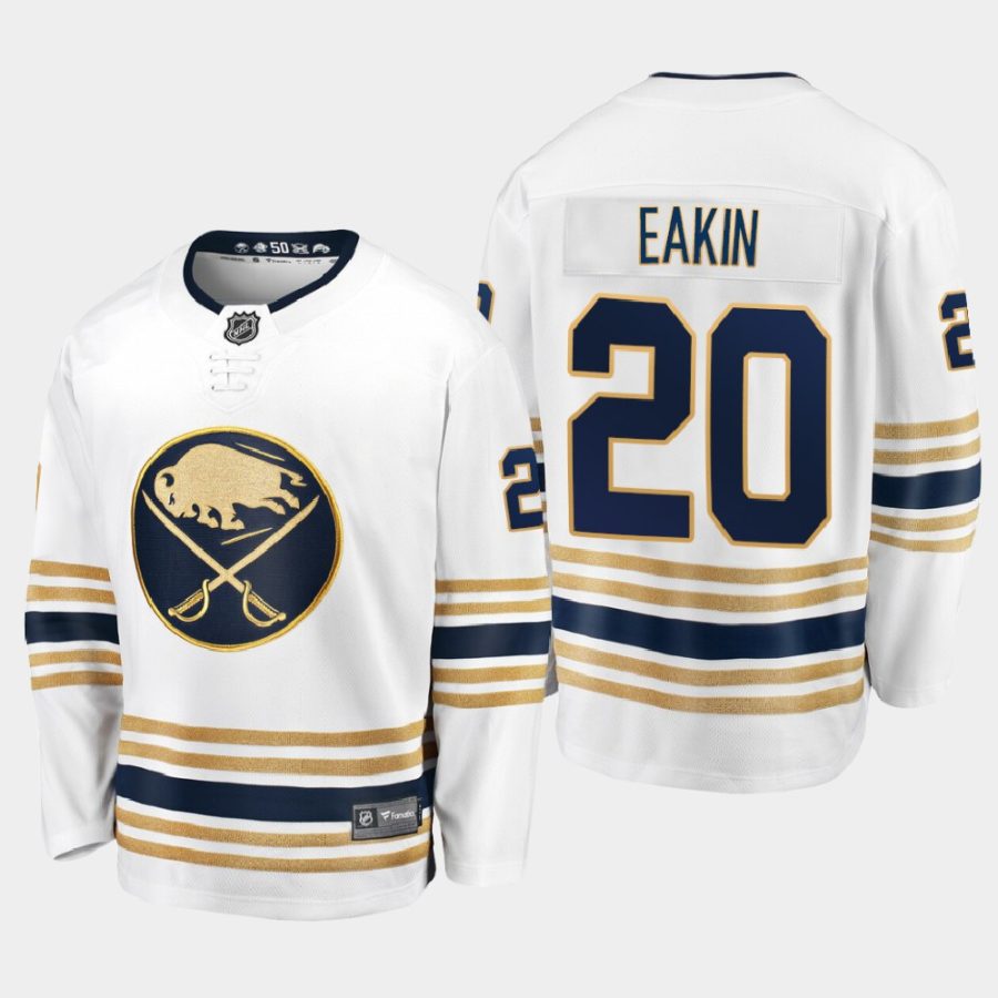 buffalo sabres cody eakin 50th season 2020 21 breakaway player jersey white