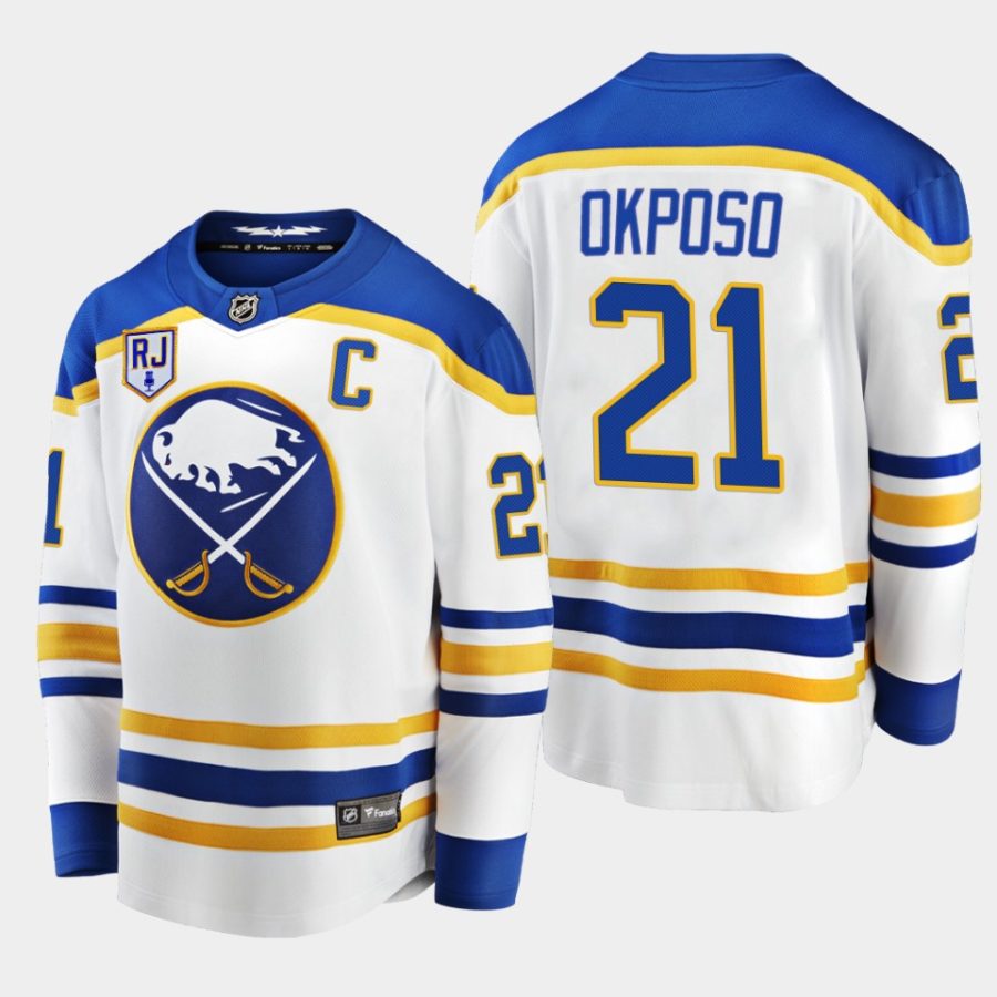 buffalo sabres kyle okposo captain patch away jersey white