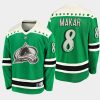 cale makar avalanche green 2021 st. patricks day jersey