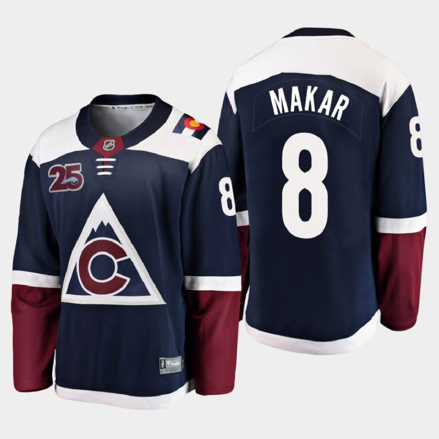 cale makar avalanche navy 2019 25th anniversary alternate jersey